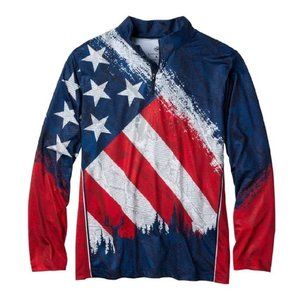LEGENDARY MEN'S SHOAL 1/4 ZIP PERFORMANCE SHIRT IN MULTICOLOR SIZE XL